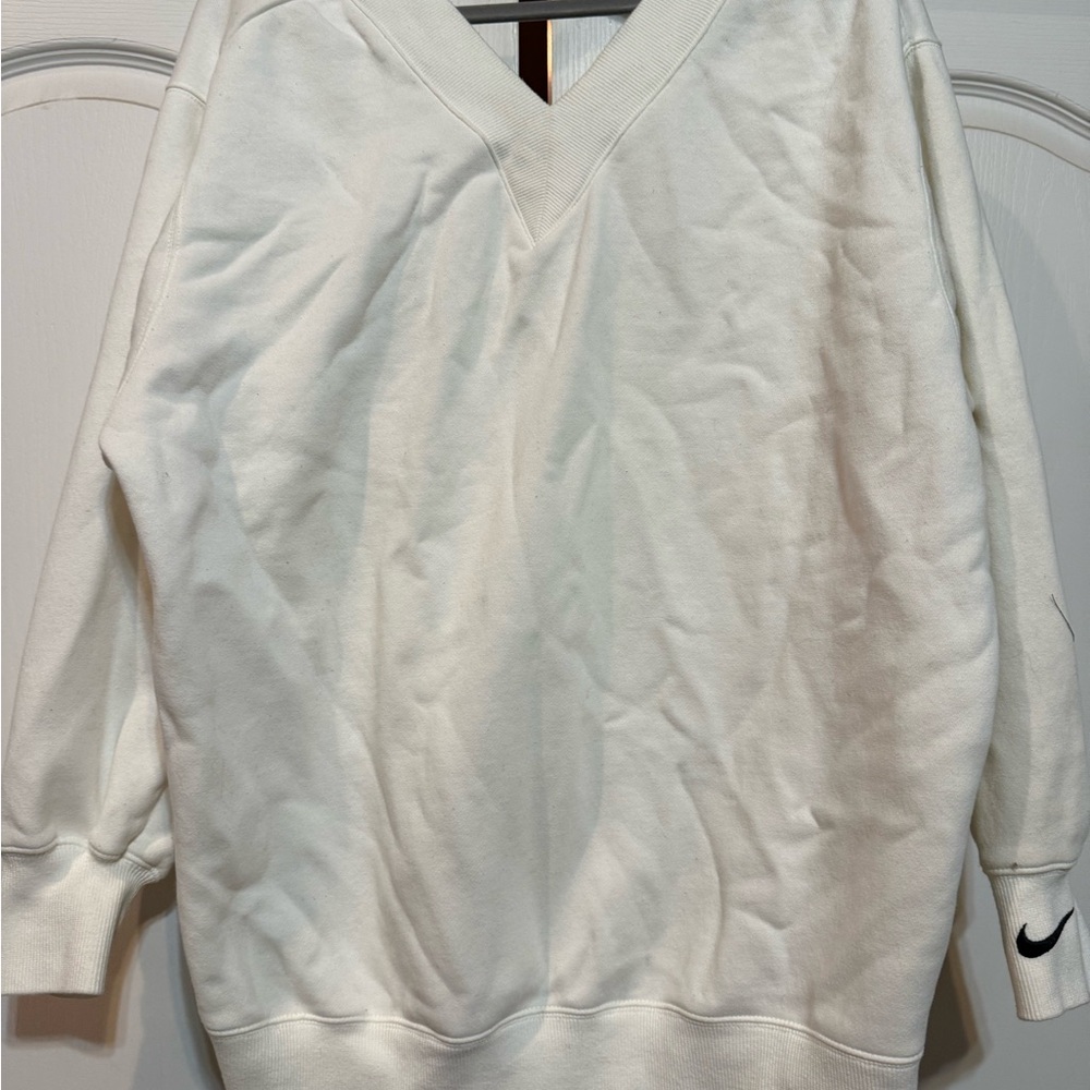 Nike Men's V-Neck White Sweater